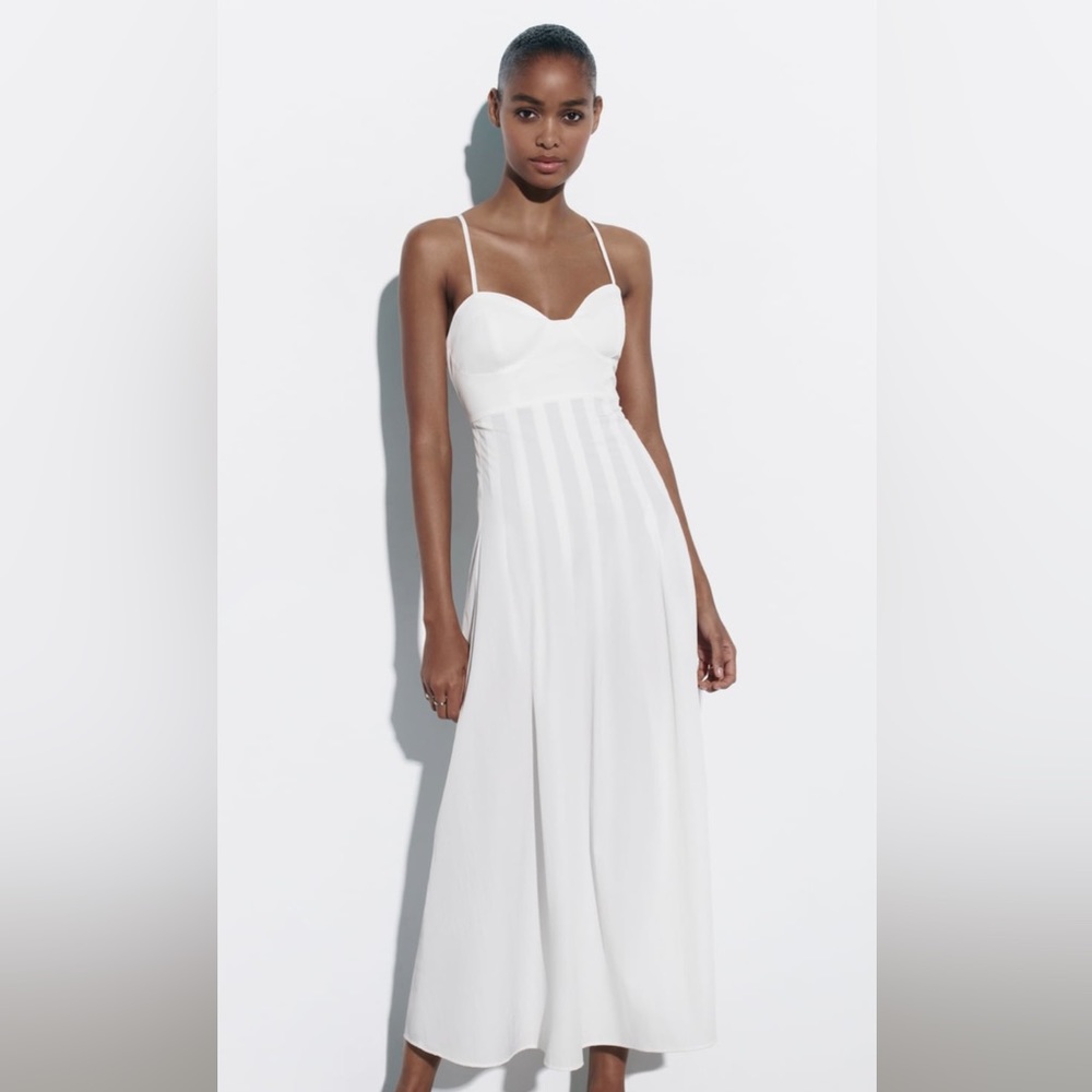 Zara poplin midi dress
